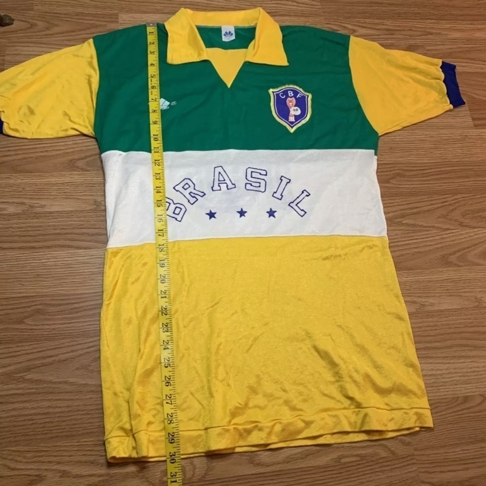 Vintage 80s CBF Brasil Brazil #10 Dias Sports Soccer Jersey Size GG/Large - Picture 4 of 10